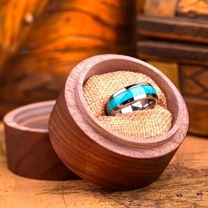Unique.Vintage Stainless Steel Turquoise Ring for Men.